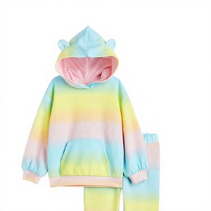 Conjunto Deportivo para Niña, Sudadera y Pantalones de Algodón Cálido, Traje Deportivo Informal para Invierno, para Correr, Hacer Ejercicio y Deportes, Cómodo - Product Image 1