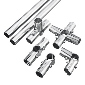 ข้อต่อท่อเหล็ก 25 มม. ข้อต่อท่อกลมแบบข้อศอกสำหรับชั้นวางของ ชั้นวางกล้วยไม้ ราวแขวนเสื้อผ้า ติดตั้งง่าย ไม่ต้องเชื่อม - Product Image 1