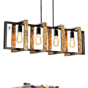 โคมไฟแขวนแก้ว IQBAL COLLECTION ขนาดกลาง LED ตัวโคมสีดำ ความสว่างสูง ทรงสี่เหลี่ยม สำหรับห้องนั่งเล่น - Product Image 1