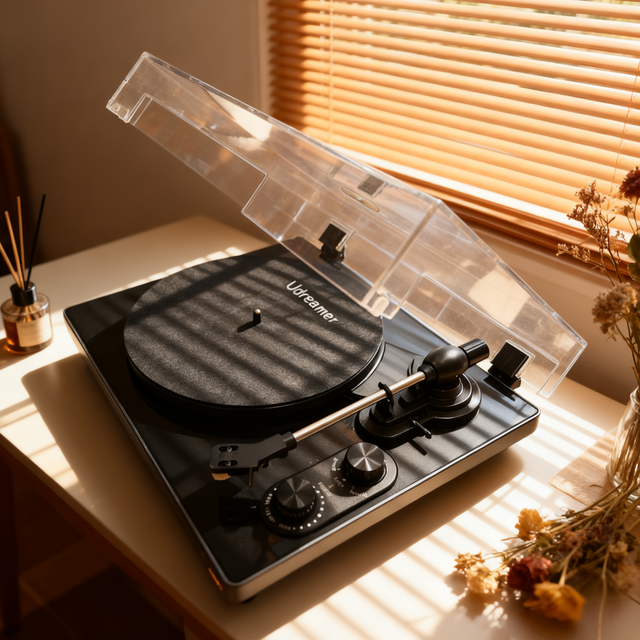 Factory Professional 50W External Speakers Wireless BT Belt-Drive Audiophile Hi-Fi Vinyl Record Player Turntable