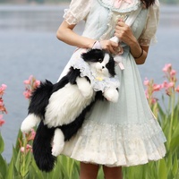 Mini Sac à Dos en Peluche Chat Noir 3D Tendance Fait Main pour Femme, Cadeau Unique pour les Amoureux des Chats