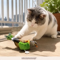 Jouet en peluche pour chat, auto-entretenant, anti-ennui, gadget attrayant pour chat, motif oiseau simulé, résistant aux chats, sonore et sûr