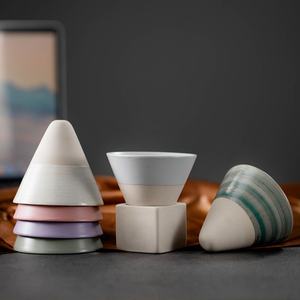 Tasse à café en céramique Kingze Logo personnalisé 120ml tasse à café créative japonaise en poterie grossière avec base - Product Image 3