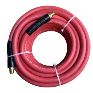 High Quality Durable EPDM Rubber air <strong>Compressor</strong> <strong>Hose</strong> 3/8"x50ft with NPT Brass Fittings for Pneumatic Tool - Anti Aging and Ozone - Product Image 1