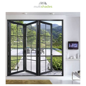 Hướng dẫn sử dụng hiện đại gấp đôi cửa trượt khung nhôm kính cường lực Đôi hoàn thành Bảo hành 5 năm bên ngoài ban công hiên - Product Image 1