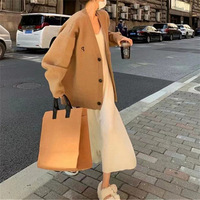 Cárdigan de punto para mujer, holgado, con cuello en V, botones frontales, manga larga, detalles de acrílico, cómodo, elegante, informal, para fin de semana u oficina, venta al por mayor