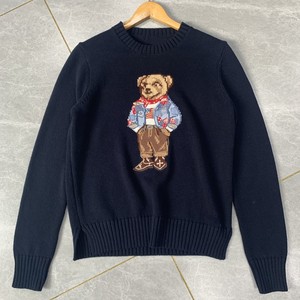 <span class=keywords><strong>Pull</strong></span> en coton brodé avec un petit ours mignon, nouvelle collection automne-hiver, vêtements d'extérieur en tricot pour femmes, style preppy tendance - Product Image 2