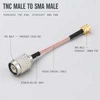 Câble d'extension coaxial RF TNC mâle vers SMA mâle RG316 50 ohms, cordon de raccordement d'antenne pour routeur sans fil et système de réseau radio