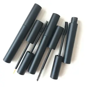 Di alta Qualità Nero Opaco Alluminio Custom Made Mascara Bottiglia di Imballaggio Tubo di 9ml Cilindro Del Ciglio della Mascara Contenitore