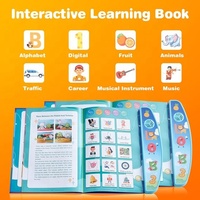 Livre sonore interactif en anglais pour tout-petits, livre d'apprentissage électronique interactif, 10 pages avec des animaux et des premiers mots