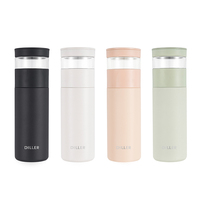 Bouteilles d'eau isothermes minimalistes en acier inoxydable avec infuseur à thé transparent – Vente en gros