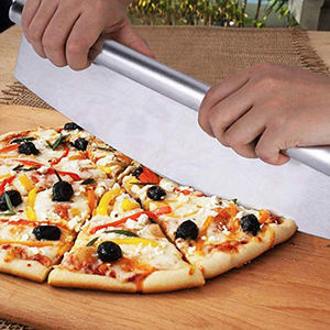 Heavy Duty Non Appiccicoso, Per Uso Domestico In Acciaio Inox Pizza Rocker Lama Della Taglierina Con Coperchio di Protezione/ - Product Image 2