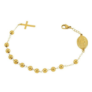 Religious 316L Stainless Steel 14k 18k Gold Plated Catholic <b>Bead</b> <b>Bracelets</b> With Charms Rosary Virgin Mary <b>Bracelet</b> for Women Men - Product Image 4