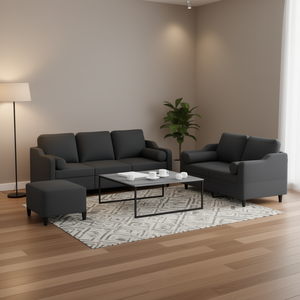 Juego de Sofás de Poliéster Gris Oscuro, Muebles de Sala de Estar, Estilo Moderno y Contemporáneo, Diseño Elegante y Duradero - Product Image 2