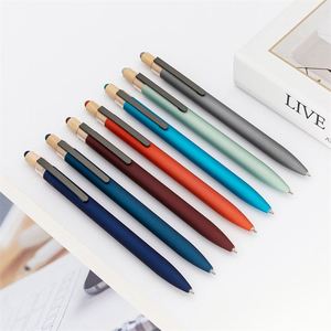 Promotional Gel Pen with Touch Stylus for Smartphones Bamboo Pen Environmentally Friendly Press-type <b>Neutral</b> Pen - Product Image 3