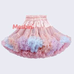 Falda Tutú Arcoíris MS para Niñas, Vestido de Tul Esponjoso de Princesa para Actuaciones de Danza Infantil - Product Image 1