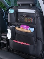 Sac de rangement suspendu pour voiture en tissu Oxford et cuir, organiseur de siège arrière, protection anti-coup de pied, plateau multifonctionnel pour iPad/tablette