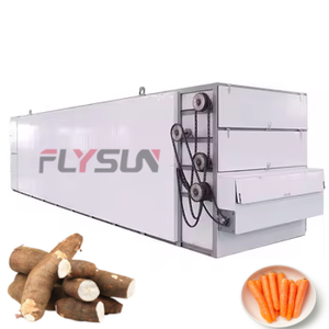 Máquina Secadora Industrial de Banda Transportadora de Malla Controlada por PLC Automática Flysun para Zanahorias, Yuca, Rábanos Blancos - Acero Inoxidable 304 de Bajo Consumo - Product Image 1