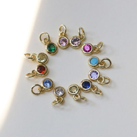Pendentifs et breloques ronds élégants en zircon coloré plaqué or 18 carats pour la fabrication de bijoux – Vente en gros usine