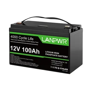 딥 사이클 IP67 해양 Lifepo4 Bateria 12v 100ah 리튬 배터리 팩 트롤링 모터 보트 Lifepo4 배터리