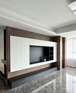 ตู้ทีวีไม้ลอยน้ำสำหรับโรงแรมในบ้านทันสมัยเฟอร์นิเจอร์ห้องนั่งเล่นติดผนังจอทีวี - Product Image 5