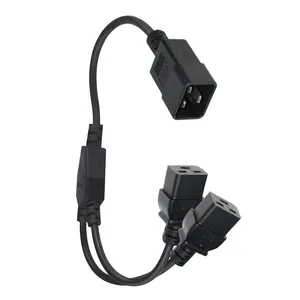 Cabo Y Spliter Divisão 2 Plug Duplo Nema Cabo De Alimentação Iec 320 C20 Macho X Fêmea Cabl C19 Para C13 Splitter