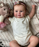 NPK 50 CM Poupée Reborn Maddie Entièrement en Silicone Étanche Peinture Détail Main avec Veines Visibles Teint 3D Réaliste