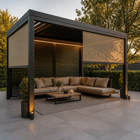 Pergola en aluminium thermolaqué résistant à la rouille, motorisée, à lames orientables, bioclimatique, écologique, pour patio extérieur, imperméable