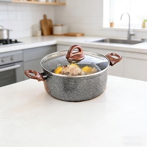 Olla Antiadherente de <span class=keywords><strong>Granito</strong></span> para Sopa y Fideos |   Ligero |   Resistente al Calor |   Recubrimiento Cerámico |   Compatible con Inducción y Gas - Product Image 1