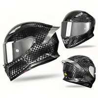 Casque de moto intégral en fibre de carbone pour la course, avec mécanisme de dégagement rapide et visière solaire à détachement rapide pour les motards adultes
