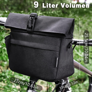 Bolsa de Manillar de <span class=keywords><strong>Bicicleta</strong></span> 3 en 1 Personalizada, Bolsa de Manillar de <span class=keywords><strong>Bicicleta</strong></span> de Nailon de 9 L con Correa para el Hombro - Product Image 6