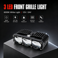 Phare de voiture/moto 160W/paire haute puissance avec œil de démon, projecteur 3 LED 6000K, faisceau haut/bas 12V 24V