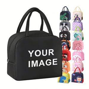 Sac à déjeuner promotionnel personnalisé avec LOGO, motif dessin animé mignon, portable, en tissu Oxford épaissi, isotherme, pour pique-nique, repas au bureau - Product Image 1