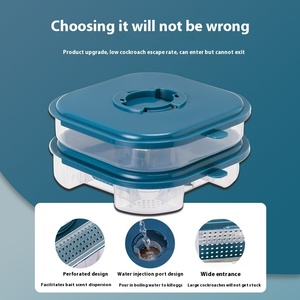 Potente Trampa para Cucarachas de Plástico Sólido Ligero y Ecológico para el Hogar, Caja Trampa para Cucarachas para Cocina y Baño, Forma Cuadrada, Transparente - Product Image 3