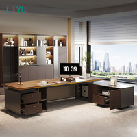 Bureau de direction contemporain et moderne Liyu, extensible, en bois, mobilier commercial, poste de travail du directeur