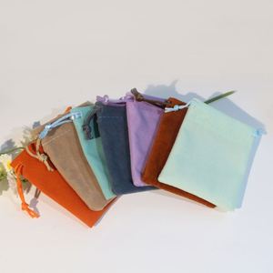 Pochette de rangement pour bijoux en velours léger de haute qualité, lavable, avec cordon de serrage personnalisé, plusieurs couleurs, sac cadeau pour boucles d'oreilles et bagues - Product Image 1