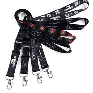 Lanière personnalisée avec logo imprimé, impression par sublimation offset, double face, en polyester, avec mousqueton, pour badge d'identification - Product Image 3