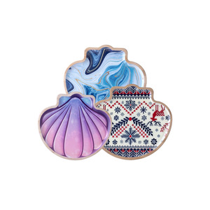 Nouveauté Assiette en bois de caoutchouc Fruits de l'océan Assiettes à dîner en bois massif Collations Desserts Plateaux de <span class=keywords><strong>service</strong></span> alimentaire - Product Image 4