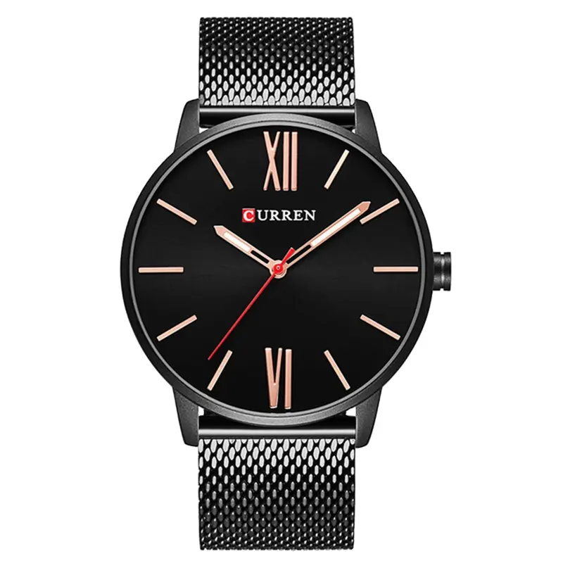 CURREN 8238 Quartz Watch Men's Luxury Brand Casual Business Stainless Steel Mesh band Quartz-Watch Fashion Thin Clock male