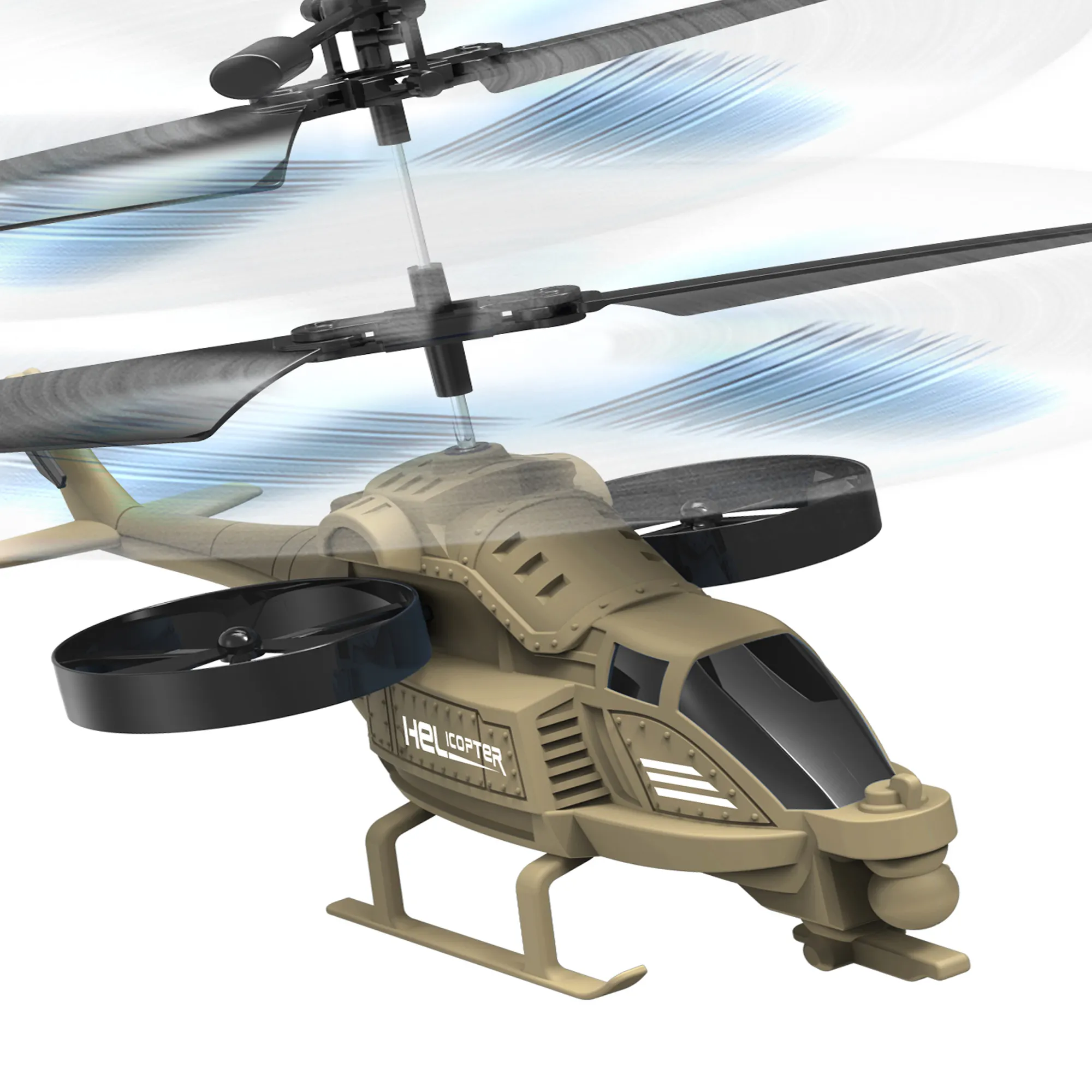 Helicóptero de Control infrarrojo de 2 canales, serie militar, juguete volador RC con luces LED para niños