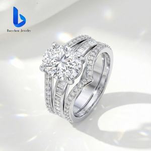 خاتم ألماس من الذهب الخالص عيار 10/14/18 قيراط - طقم زفاف فاخر مخصص معتمد من GIA وIGI مصنوع من الألماس المزروع في المختبر للأزواج - Product Image 4