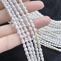 Muses Jewels - Vente Flash : Perles d'eau douce naturelles blanches en vrac, 3mm-4mm, perles goutte pour la fabrication de bijoux DIY