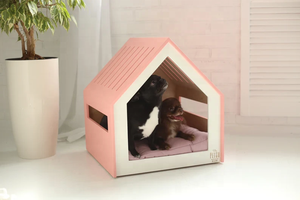 Maison moderne personnalisée pour animaux de compagnie, belle caisse de meubles pour chien en rose corail, cage d'intérieur pour chien et chat - Product Image 3
