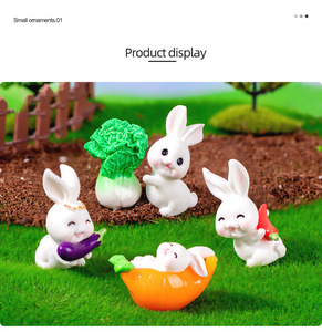 Miniatures Cute Vegetable Bunny Cartoon Animal Figurines DIY Terrarium Decor Fairy Garden Figure Cake Decor Kids Toys & Gifts - Product Image 6