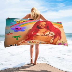 Lovely <span class=keywords><strong>Karol</strong></span> <span class=keywords><strong>G</strong></span> Famous Stars Impreso Microfibra Terry Toalla de <span class=keywords><strong>playa</strong></span> Personalizable Toalla de <span class=keywords><strong>playa</strong></span> personalizada - Product Image 2