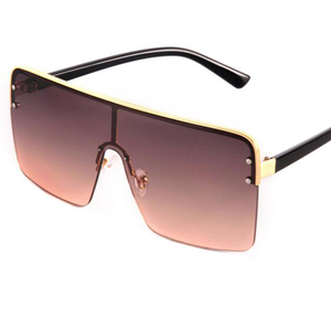 Planos de moda superior de gafas de sol de las mujeres de la <span class=keywords><strong>marca</strong></span> de lujo de gran marco de gafas de sol de una-pieza lente - Product Image 4