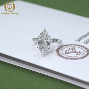 Unique Design Women <b>Ring</b> 18k Gold Lab Grown <b>Diamonds</b> Wedding <b>Ring</b> Best Anniversary Gift 4ct E VVS2 Marquise <b>Diamond</b> <b>Ring</b> - Product Image 5