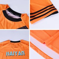 Camiseta de Fútbol Personalizada de Alta Calidad, Transpirable, de Secado Rápido, con Impresión Digital Naranja, Uniforme de Fútbol OEM para Hombre