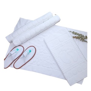 Alfombras de baño rectangulares de algodón puro para hotel, 50x80cm, antideslizantes y absorbentes, para uso en casas de huéspedes y hoteles. - Product Image 1