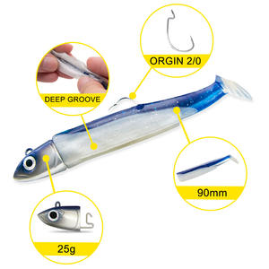 Nero morbido minnow spedizione jig testa di richiamo del <span class=keywords><strong>mare</strong></span> - Product Image 5